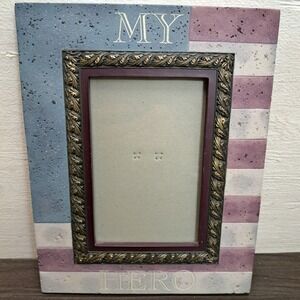 Heartstone by Bill Stross DEMDACO My Hero Photo Frame Patriotic Flag Design 5x7